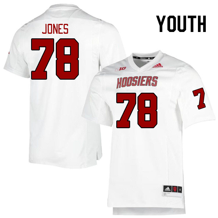 Youth #78 Cooper Jones Indiana Hoosiers College Football Jerseys Stitched-Retro